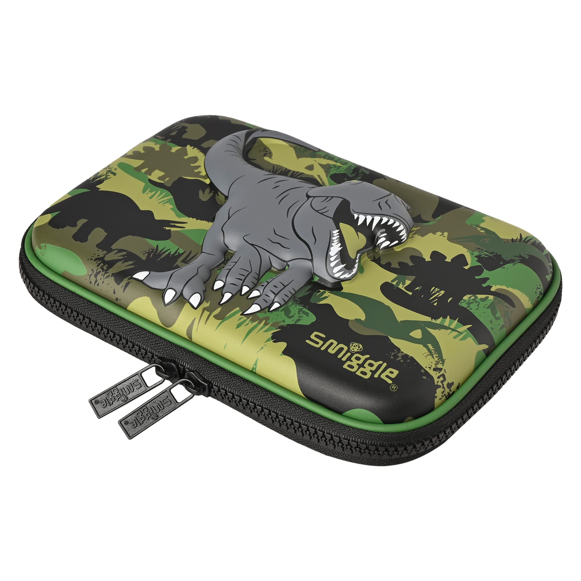 Toys Uncle Plastic Smiggle Hardtop Pencil Case/Pouch For Kids (Dinosaur) - Multicolor