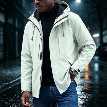 Men Windbreaker Jacket Lightweight Hooded Costs Smart Waterproof Jackets