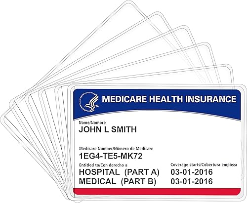 Smellalon Paquete de 6 fundas protectoras para tarjetas de Medicare, PVC transparente de 12 mil, impermeable, protector de tarjeta médica para nueva