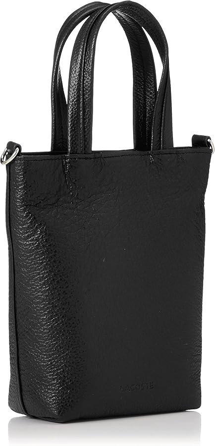 LACOSTE ブラックレザー バッグ　NF1211K LACOSTE ブラックレザー バッグ NF1211K LACOSTE ブラックレザー