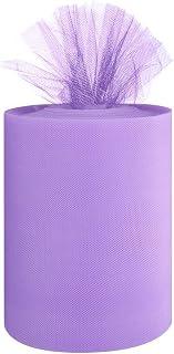 Fabric Tulle Roll 6" x 300 ft (100 Yards) Tulle Spool for Wedding, DIY Decoration, Craft and Party, Tulle Fabric for Gift Wrapping Tutu Skirts Sewing Crafting (Lavender)