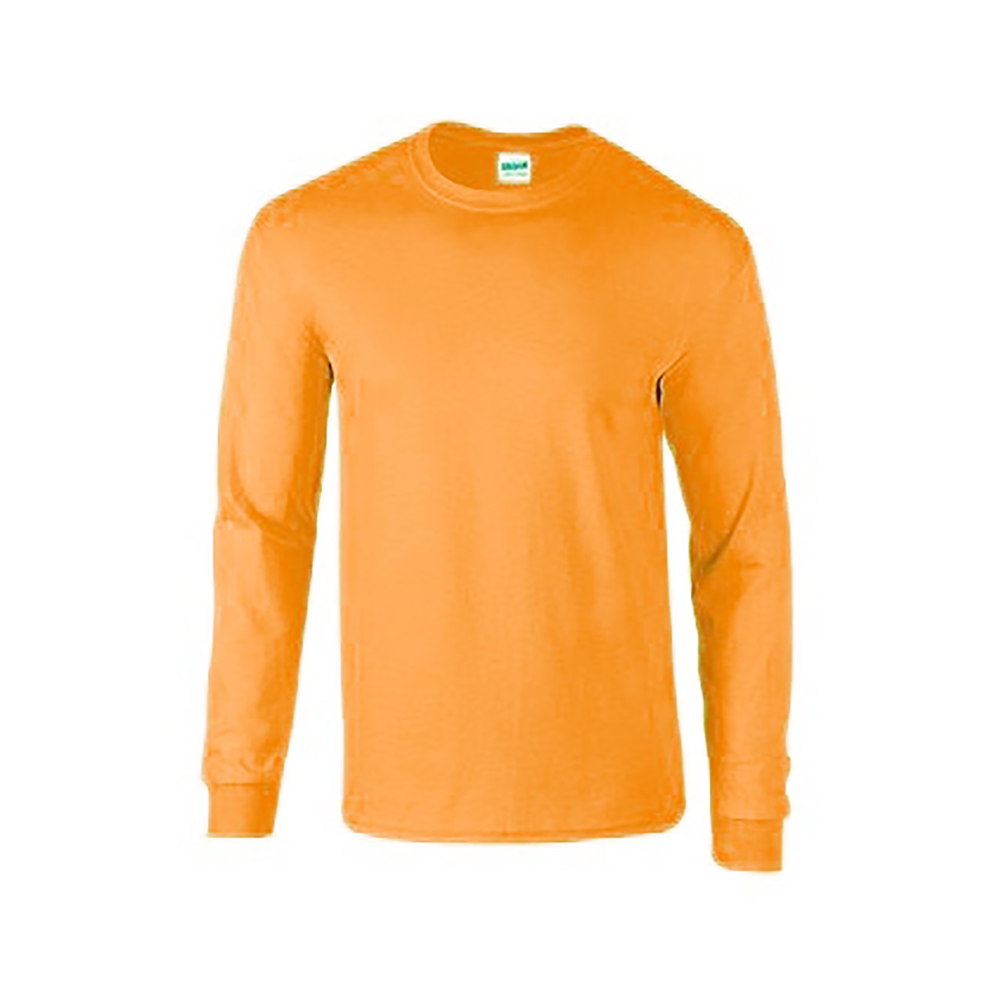 Gildan Men's Safety Orange Plain Crew Neck Ultra Cotton Long Sleeve T-Shirt (Xl) (Safety Orange)