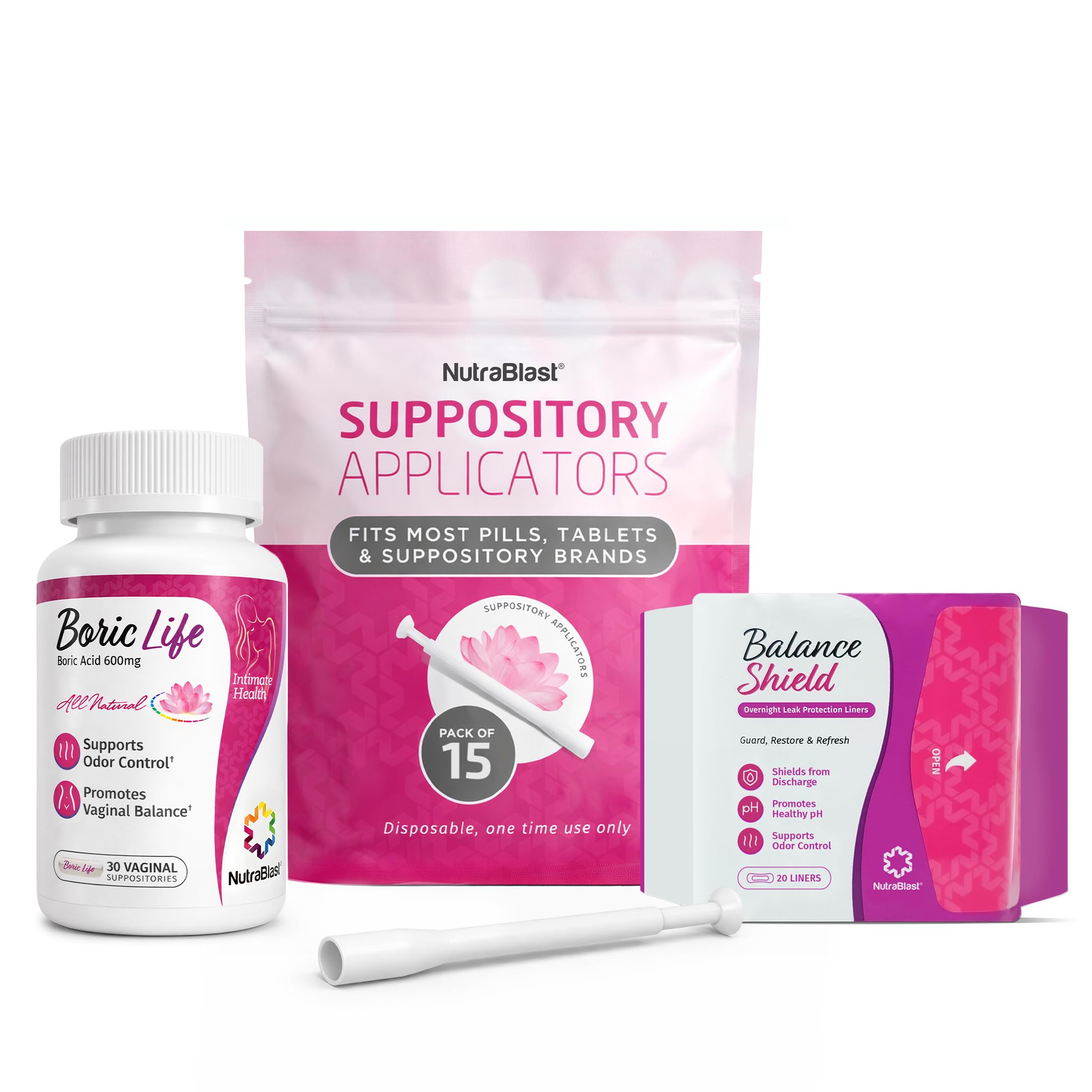 NutraBlast Boric Acid Suppositories 600mg Bundle