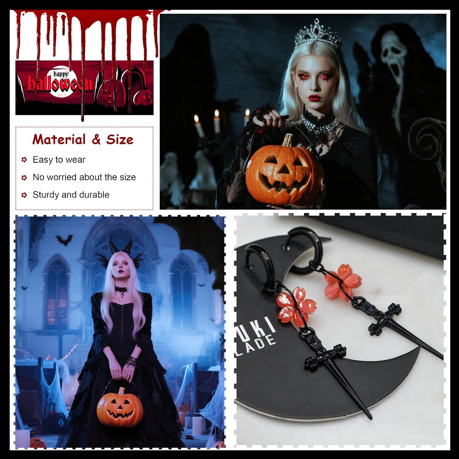 Gothic Earrings for Women Weird Scissor Earrings Funny Unique Halloween Jewelry Costumes Accessories Gothic Jewelry Gifts - Image 5