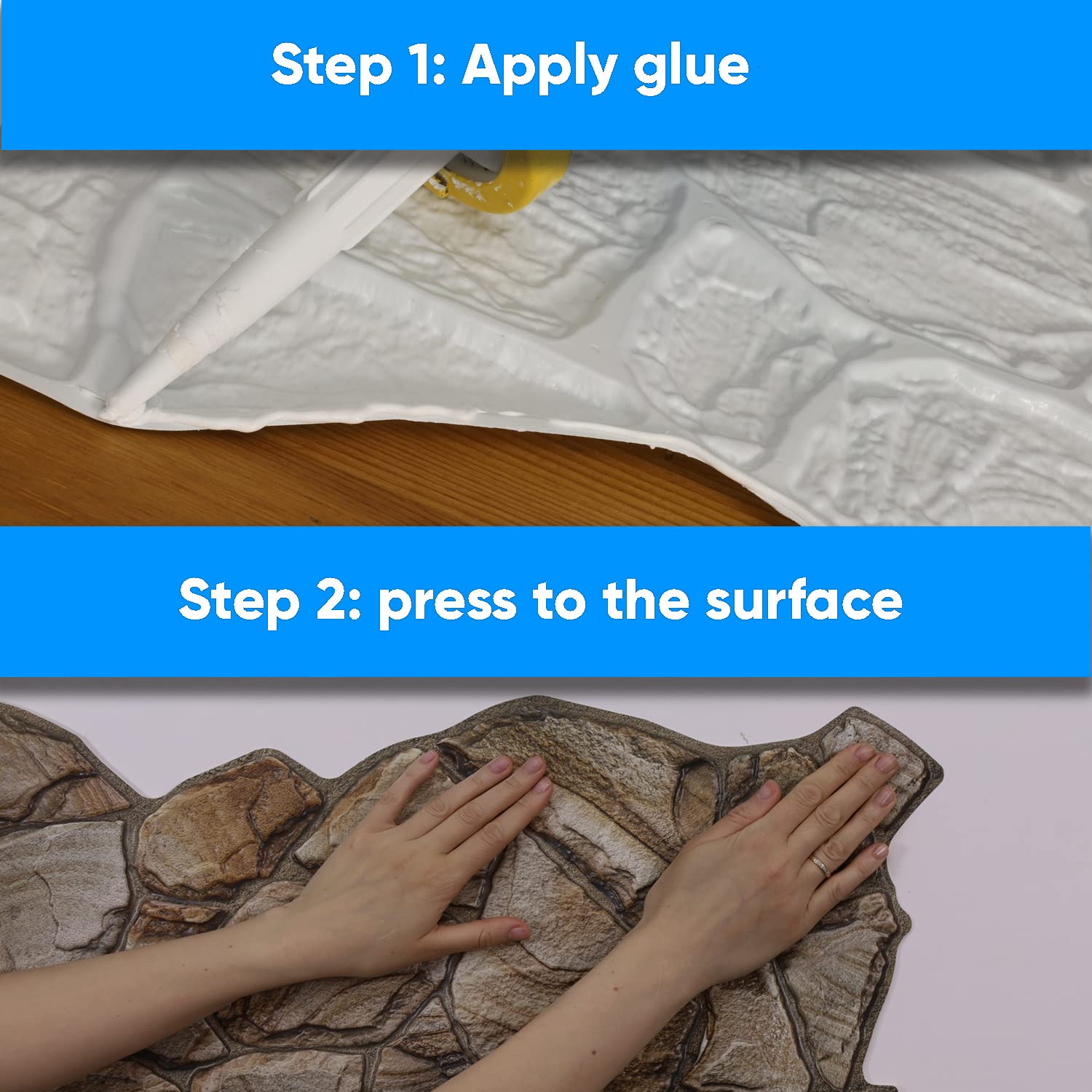 Paneles de pared 3D para decoración de paredes interiores, paneles de revestimiento de pared de piedra arenisca de miel de PVC no adhesivos para el hogar y la oficina - (10 piezas/4,7 m2)