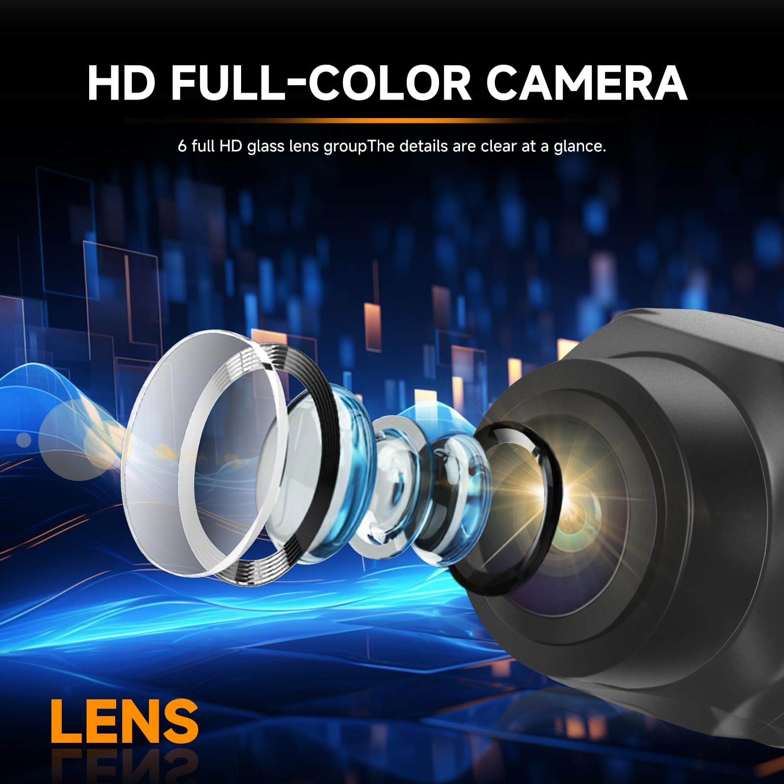 Telecamera panoramica per auto a 360°, telecamera per auto 1080p con visione panoramica a 360°, impermeabile IP67 con visione notturna HD, ausilio al parcheggio, visualizzazione 2D/3D