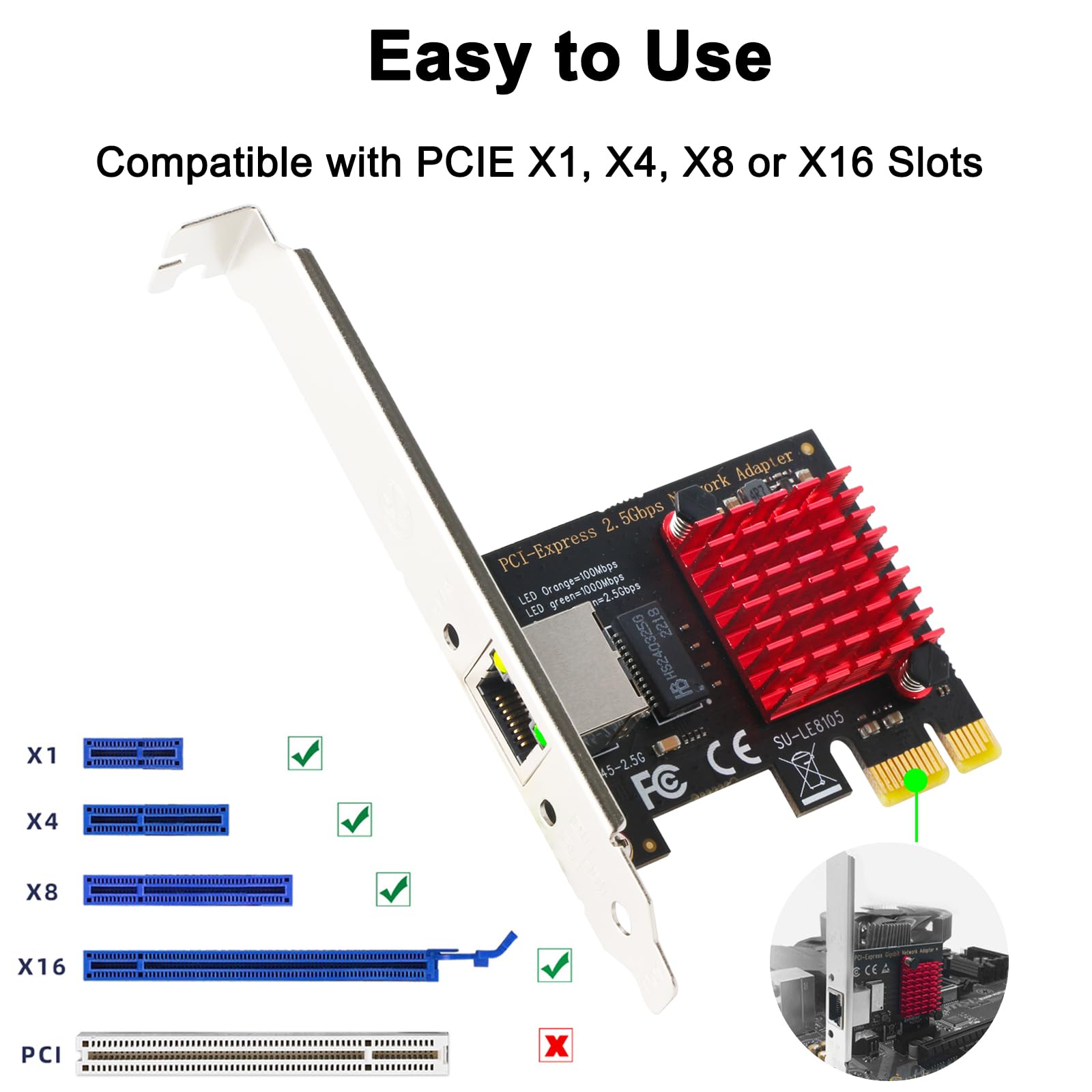 Scheda Di Rete PCIe Quad-Port 2.5Gbps RTL8125B - Per Windows/Linux/MAC, Low Profile - Foto 11