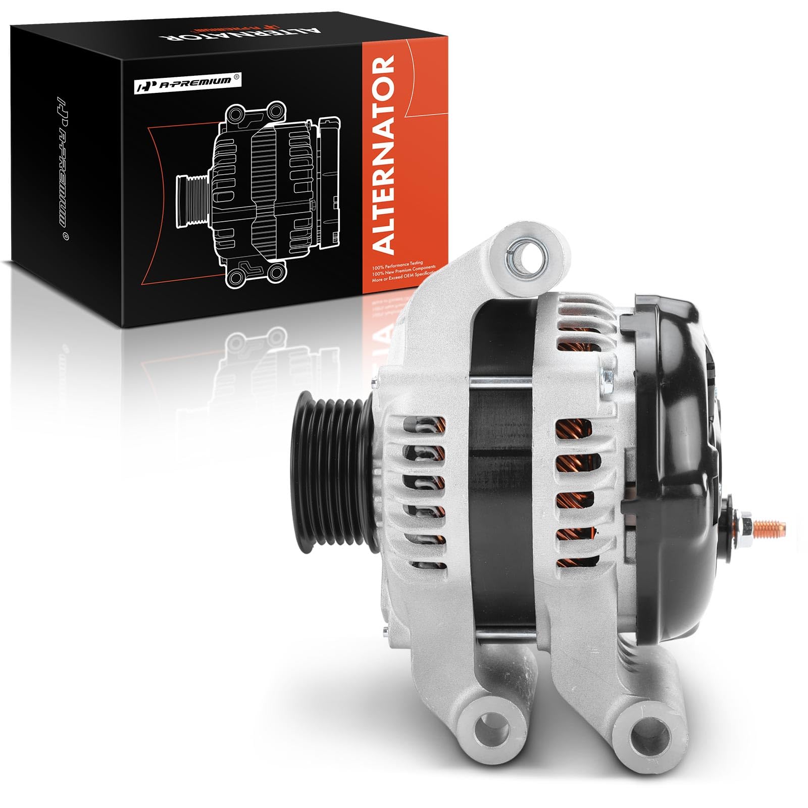 A-Premium Alternator Compatible with Dodge Charger 2011-2014, Challenger 2011-2022 & Chrysler 300 2011-2022, V8 5.7L, 12V 160A 6-Groove Pulley Clockwise