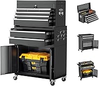 Omelaza 8-Drawer Rolling Tool Chest with Lock - Detachable Mobile Cabinet Cart, Wheels for Garage Workshop Storage