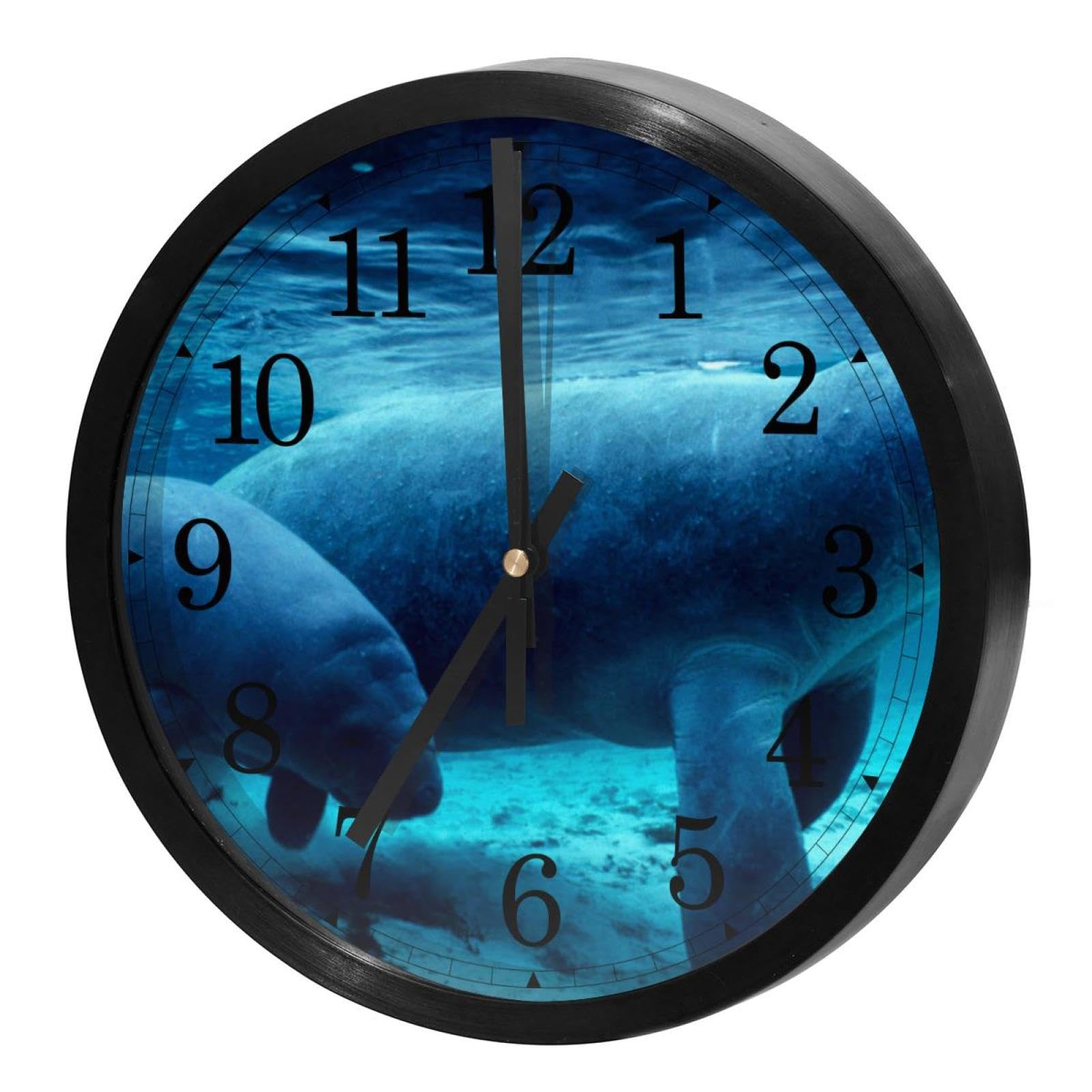 Horloge murale silencieuse anti-bruit à quartz bleu pour concentration à l'école