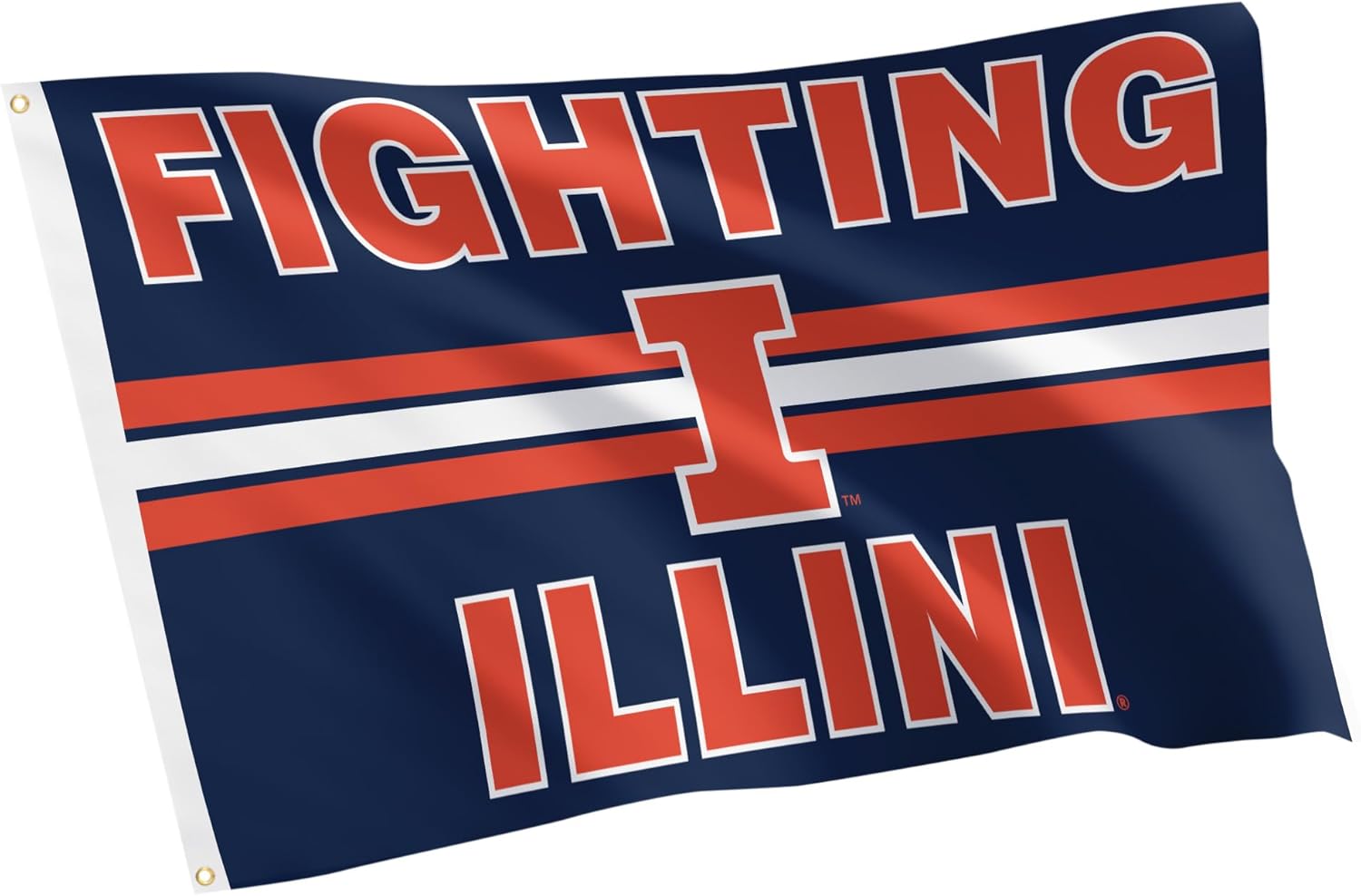 Desert Cactus University of Illinois Flag - 3 x 5 Feet Fighting Illini U of I Banner, Indoor/Outdoor Durable Fabric Display (Style I1)