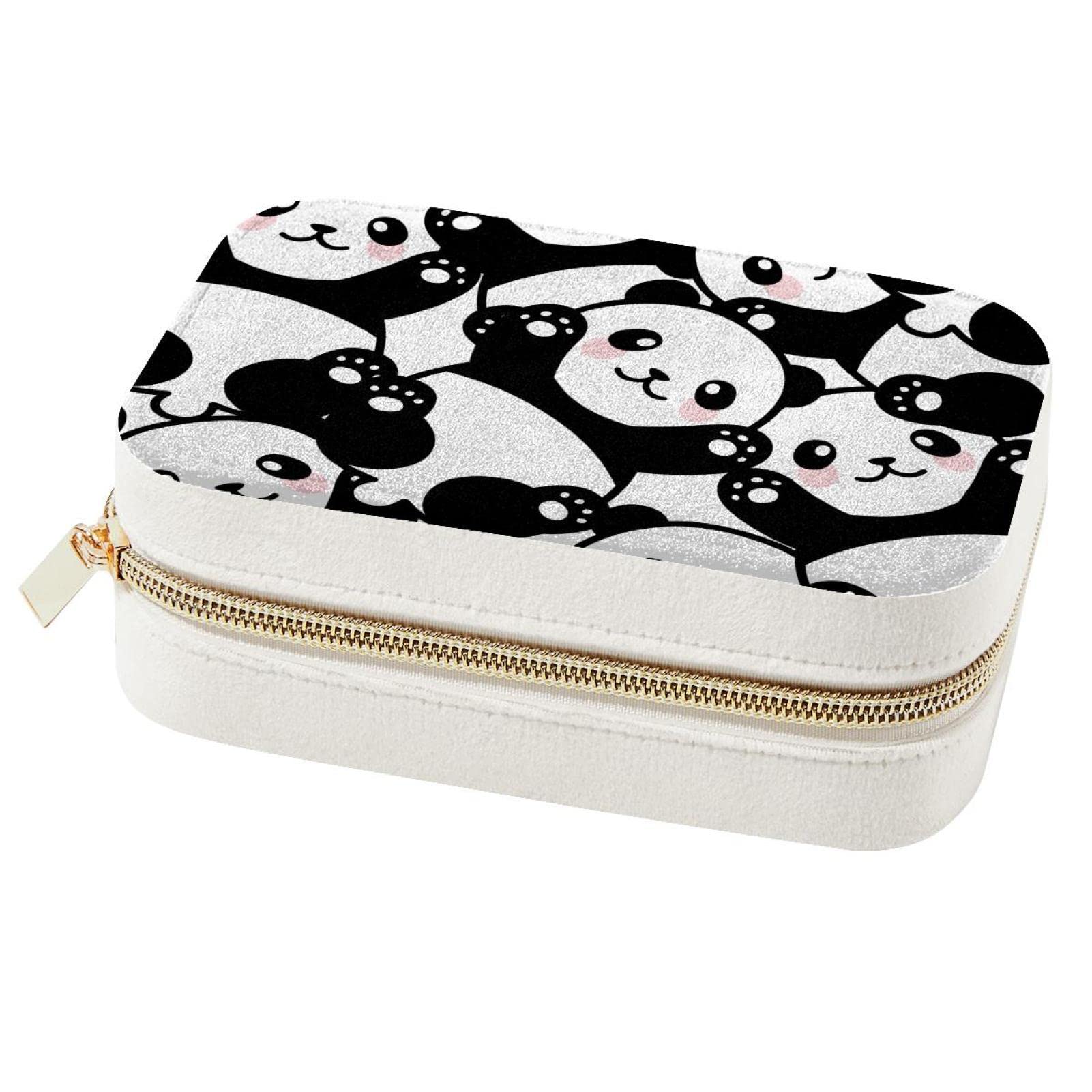 Boîte à bijoux portable panda pour boucles d'oreilles et colliers