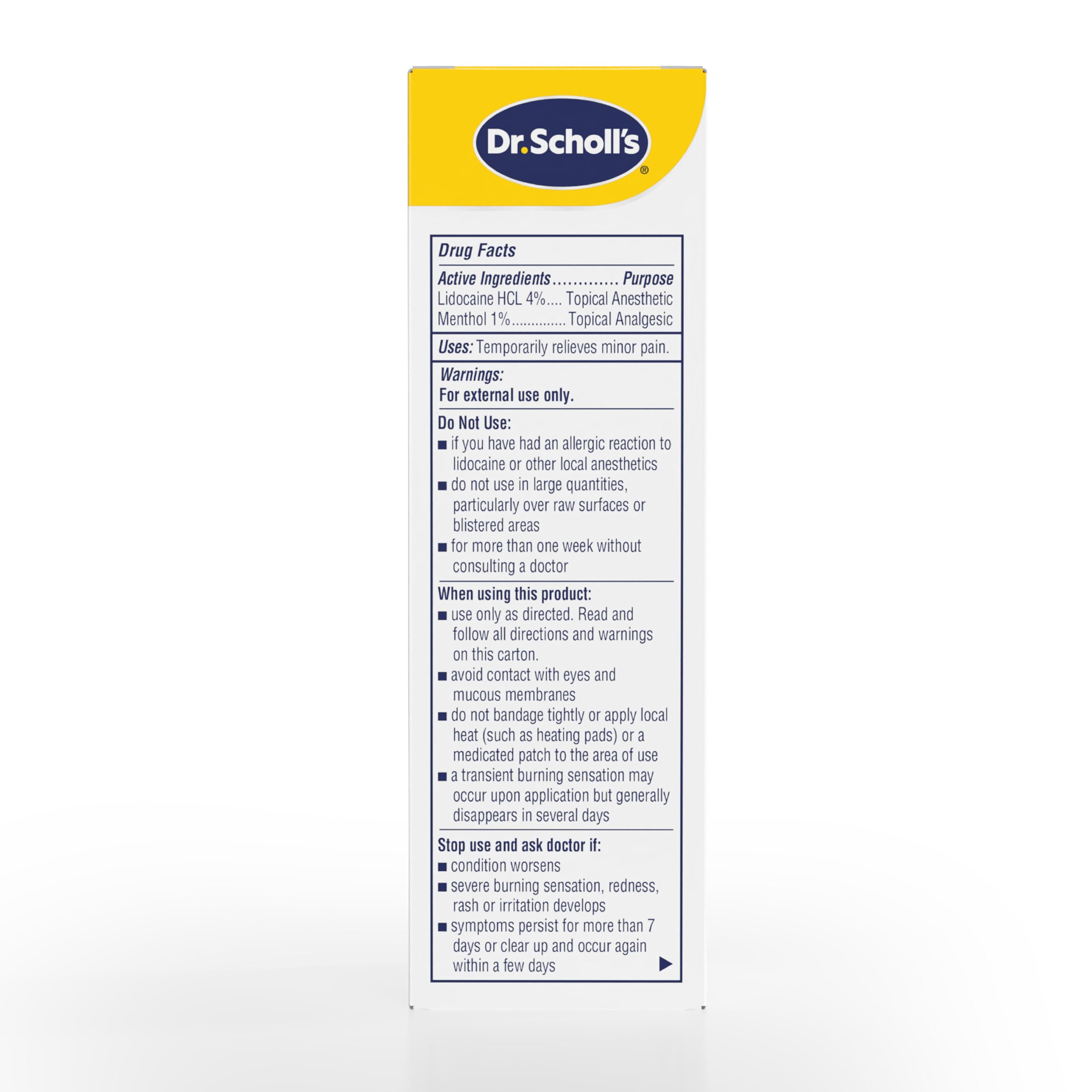 Dr. Scholl’s Clinical Strength 12-Hour Pain Relief Liquid Roll-On, 3 oz - 4% Lidocaine for Powerful Numbing, Instant Cooling Pain Relief with Menthol, Added Urea, Use on Hands, Feet, Neck, Back & Legs — Amazon image 7
