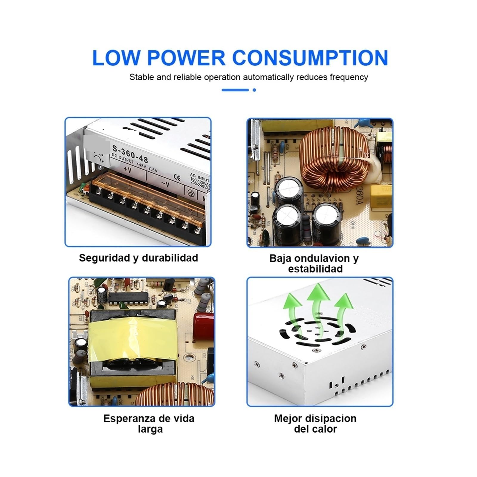 Zasilacz laboratoryjny, DC 12V 24V 36V 48V Zasilacz Impulsowy 220 Do 12 24 36 48 2A 10A 15A 20A 30A 40A 50A 60A Moc Transformatora(36V 10A 360W)