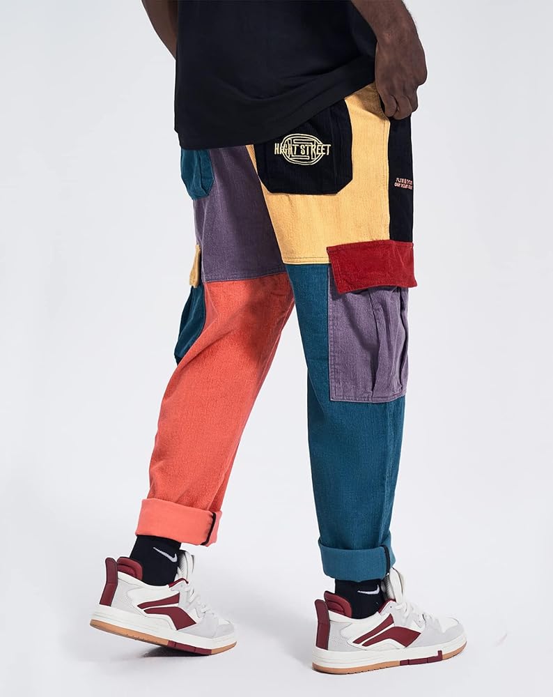 Niepce Inc Streetwear Patchwork Cargo Pants for Men (as1