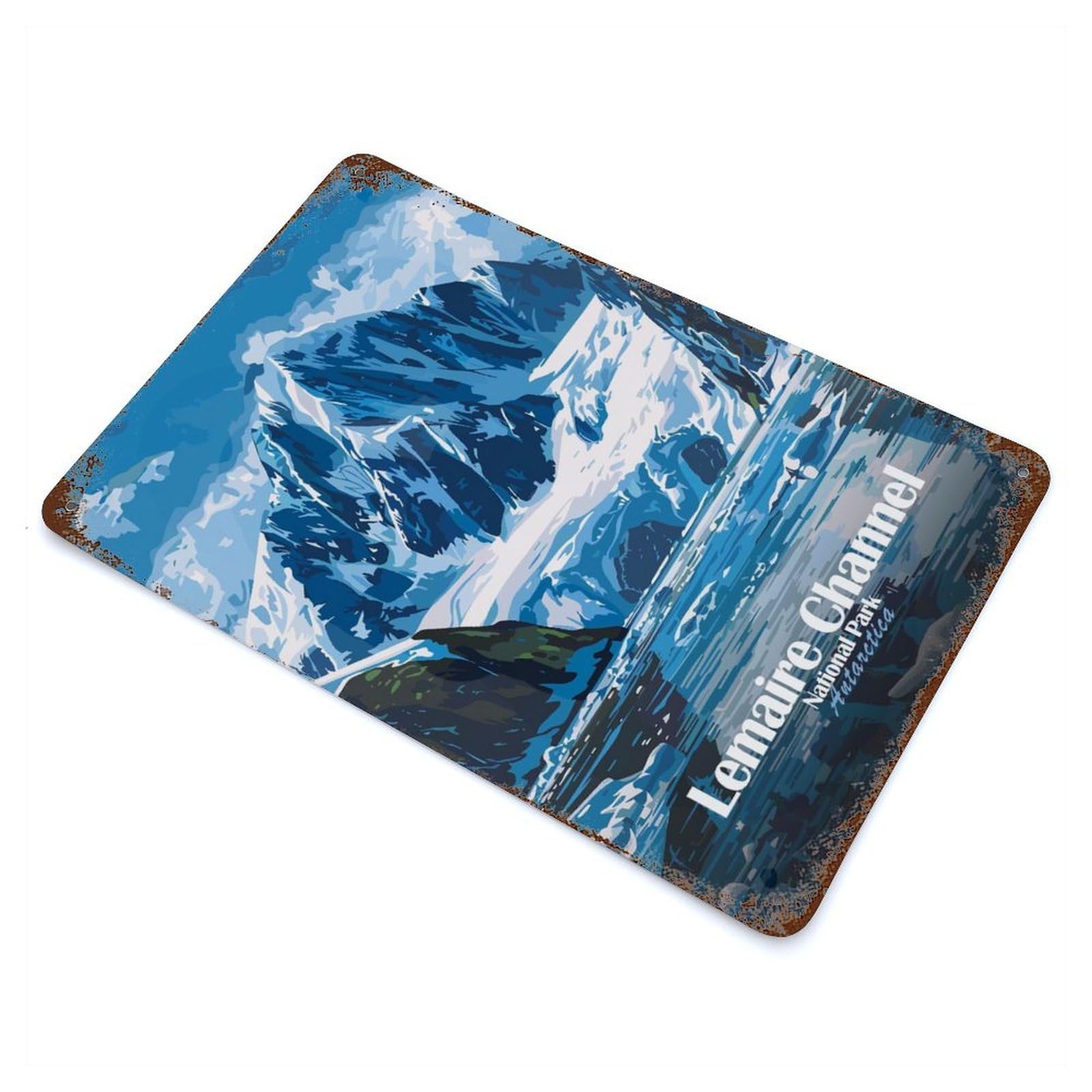 Lemaire Channel National Park Antarctica 11.8"x7.9" Vintage Metal Tin Sign, Retro Wall Decor for Basement, Hobby Room And Garage Decor