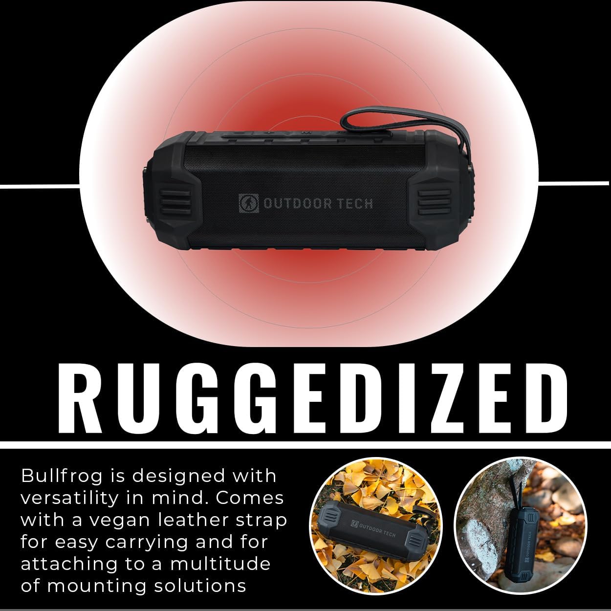 Bullfrog Wireless Bluetooth Speaker Rugged IPX4 Waterproof Outdoor Speaker Perfect for Camping Hiking Biking Boats Pool Beach
