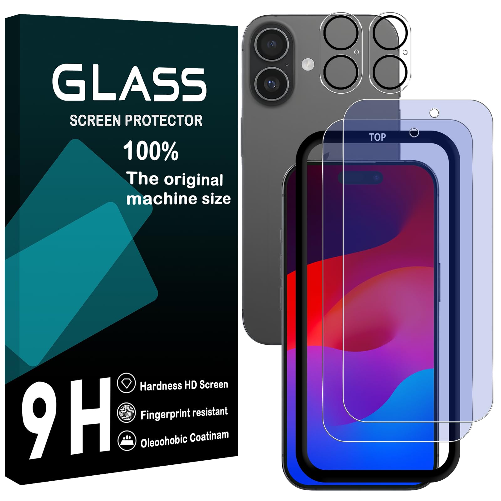 Amazon | 対応 iPhone 17 ガラスフイルム ブルーライトカット ガイド枠