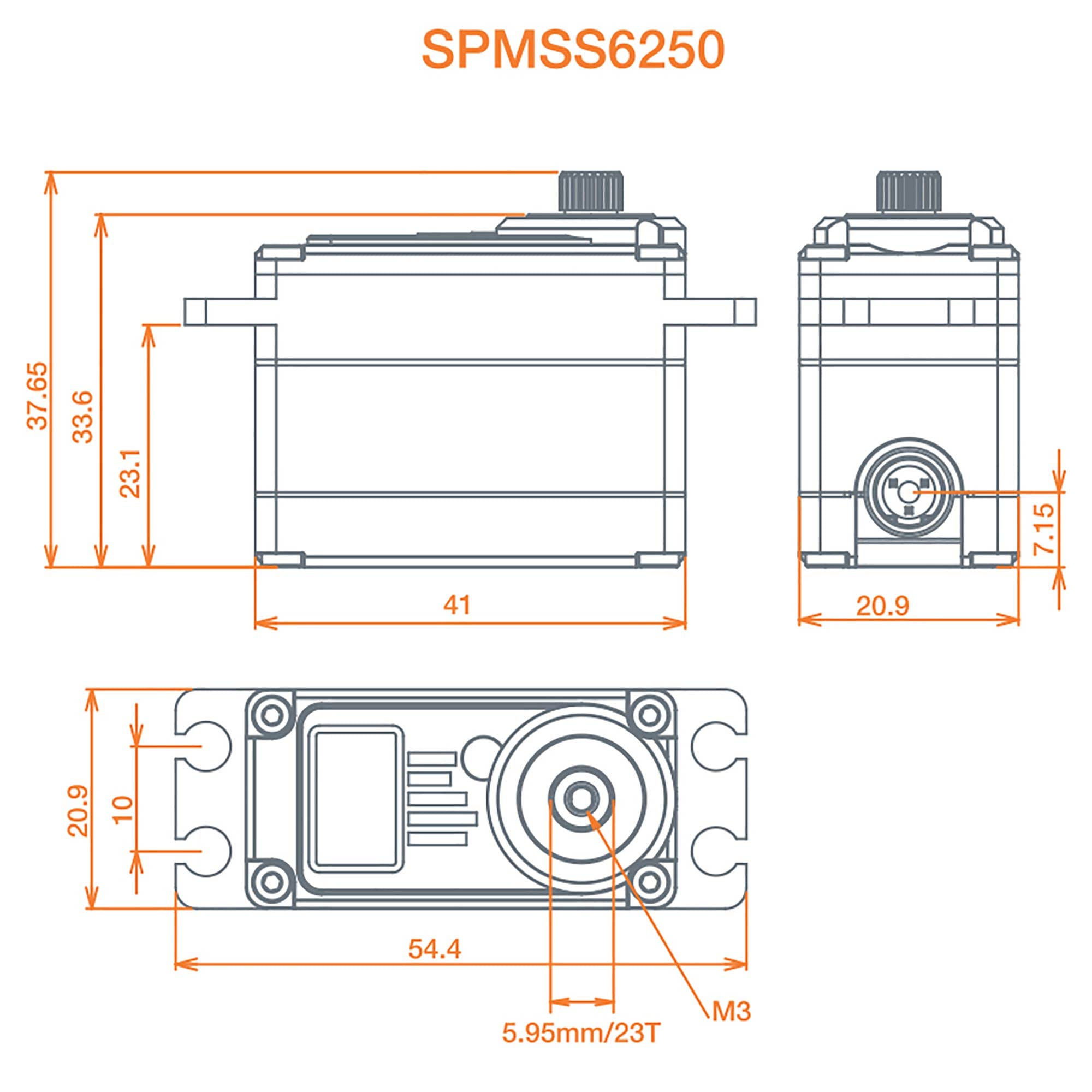 Spektrum S6250 - Servo de excavación de Alto par
