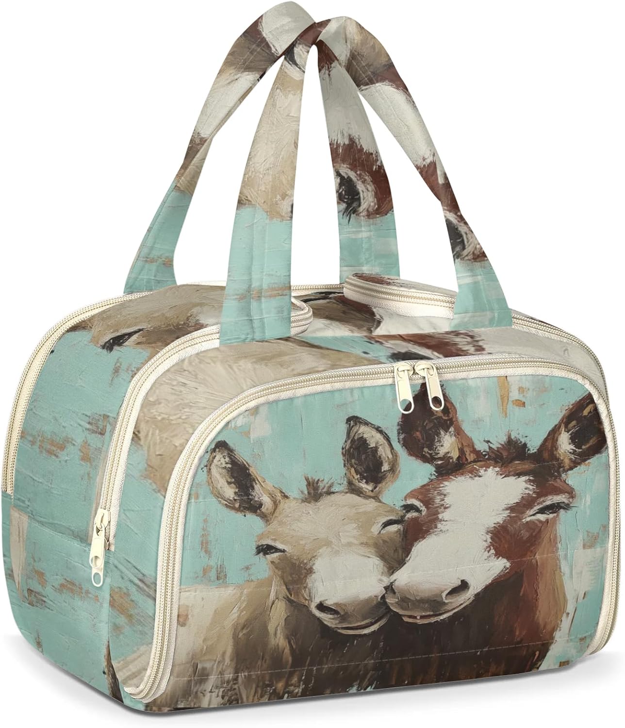 TropicalLife Vintage Donkey Puffy Travel Toiletry Bag