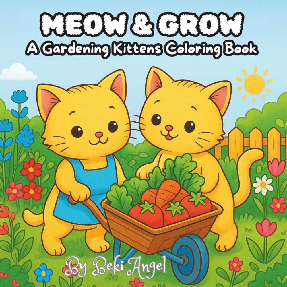 Meow & Grow: A Gardening Kittens Coloring Book
