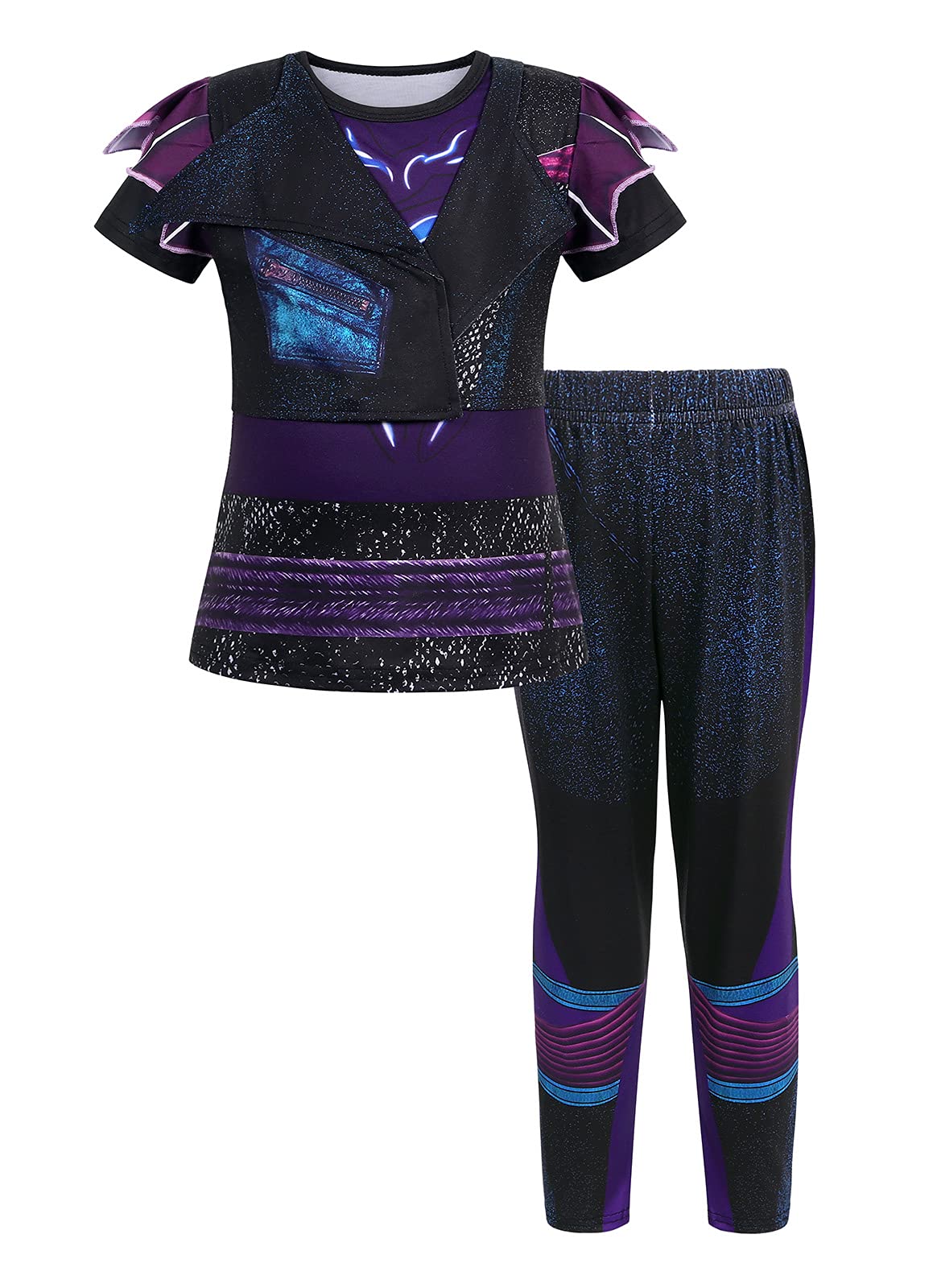 EledobbyDescendants Costumes for Girls Mal Evie Uma Cosplay Fancy Dress Kids Dress Up Outfits for School Birthday Party Halloween