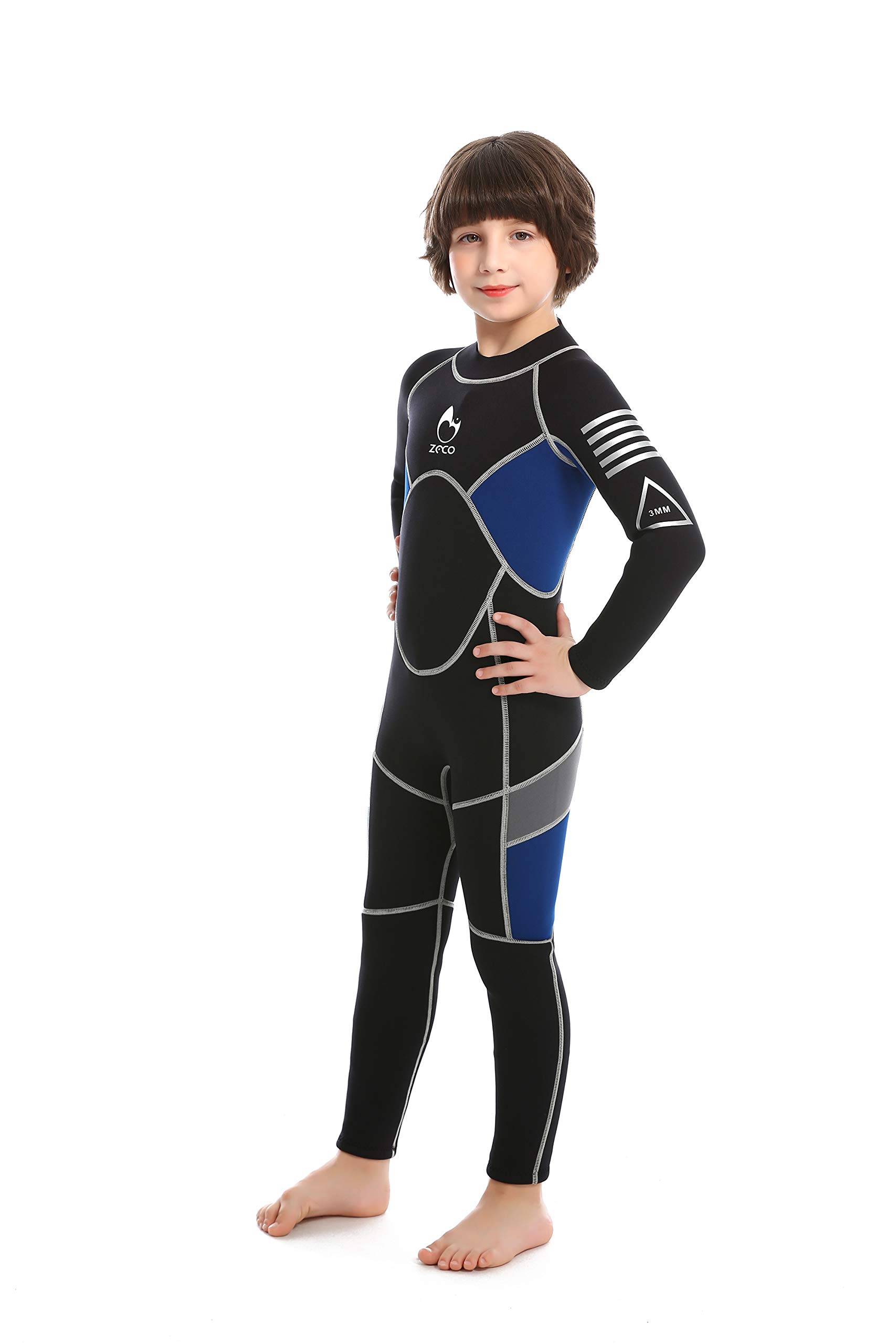 Traje de Neopreno para niños ZCCO, Traje de baño térmico de Neopreno de 2.5 mm, Trajes húmedos de una Pieza para niños y niñas jóvenes, Traje de baño cálido de Manga Larga para Buceo, natación, Surf