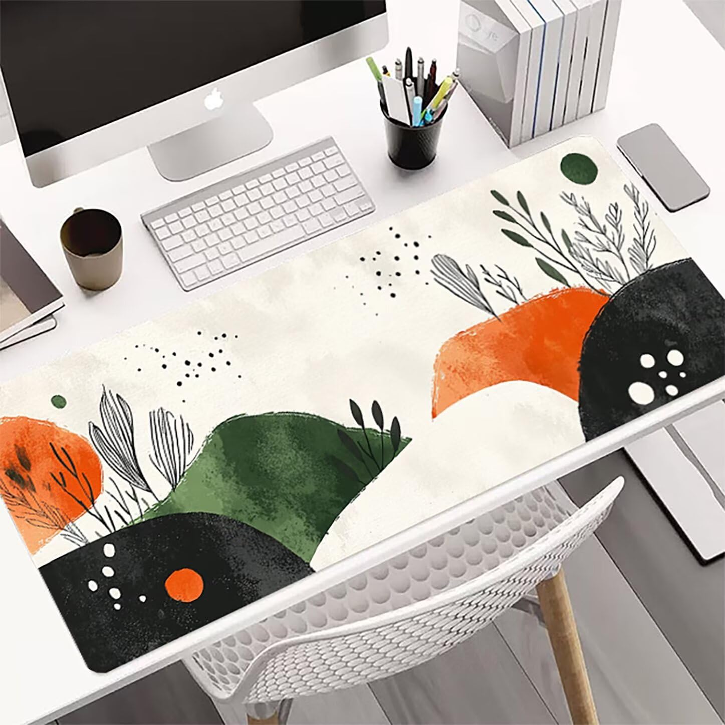Lpfieonn Einfach Schreibtischunterlage XXL, Anlage Schreibtischunterlagen Großes, Gaming Mousepad XXL mit ernähter Rand und Rutschfeste Gummibasis, Desk Mat für PC/Laptop/Mausa 120x60cm PF-2364
