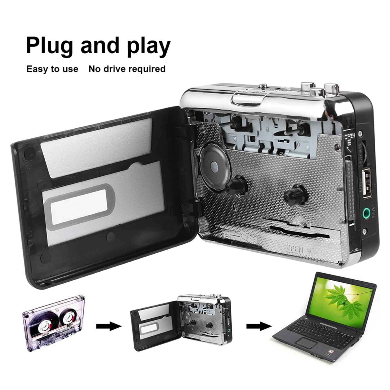 Dispositivo di Acquisizione di Cassette in Formato MP3 con facilità Plug and Play, Progettato per Appassionati Musica e Collezionisti