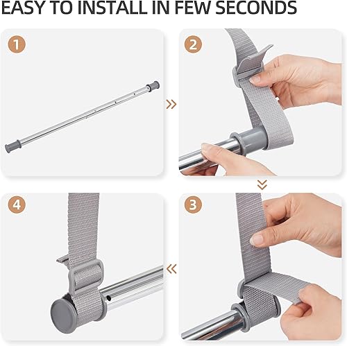 Miniatura 4 de STORAGE MANIAC Barra colgante de armario, ancho y altura ajustable, organizador colgante de armario, barra colgante de ropa que ahorra espacio,