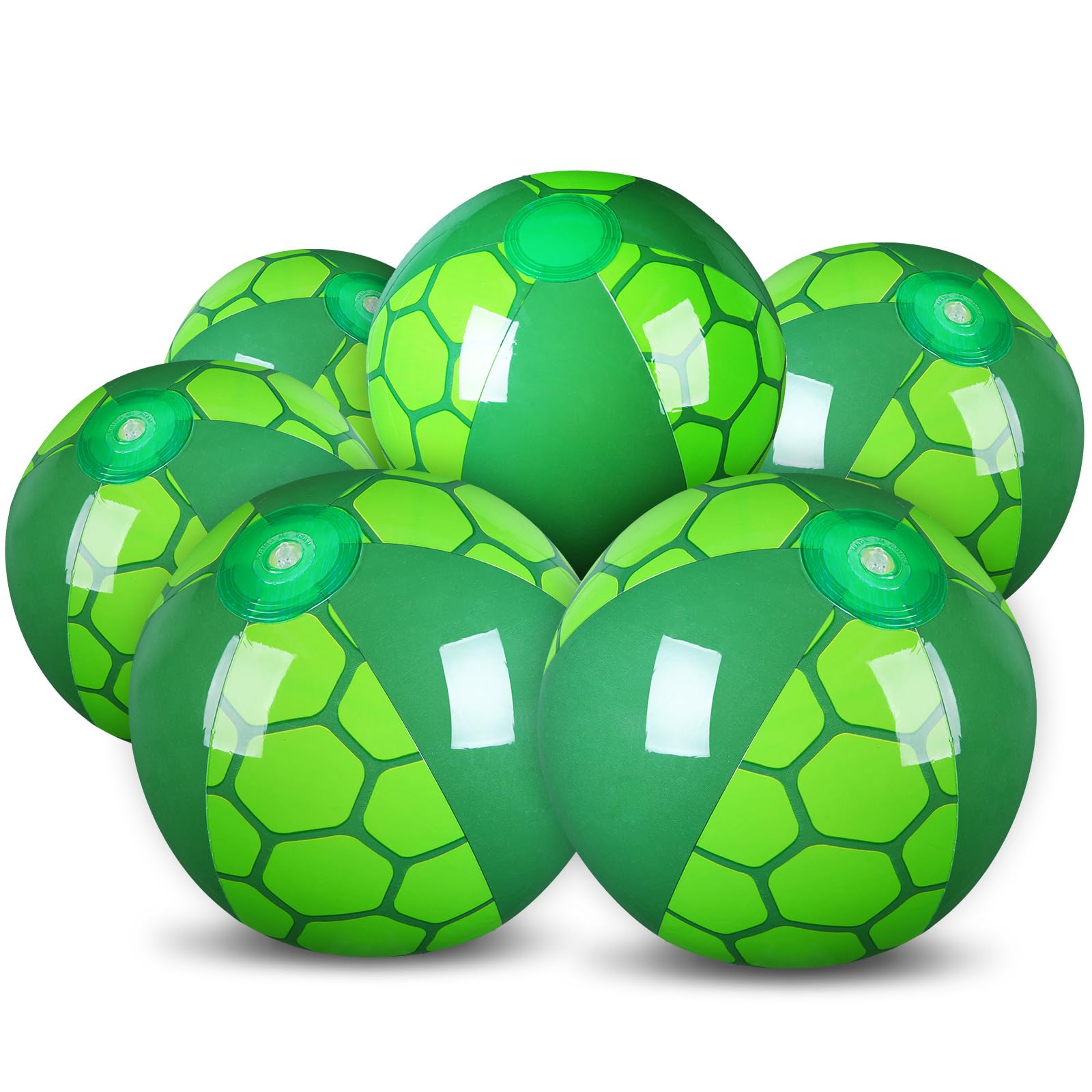 Leyndo 12 Pack Green Turtle Themed Beach Ball for Kids 7.87" Bulk for Summer Pool and Beach Game Gifts and Birthday Party Supplies and End of The Year