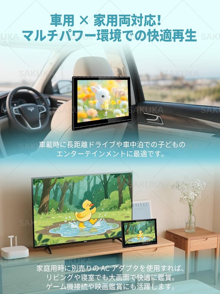 Amazon.co.jp: 【超薄型】SAKUKA ヘッドレストモニター 11.6インチ IPS