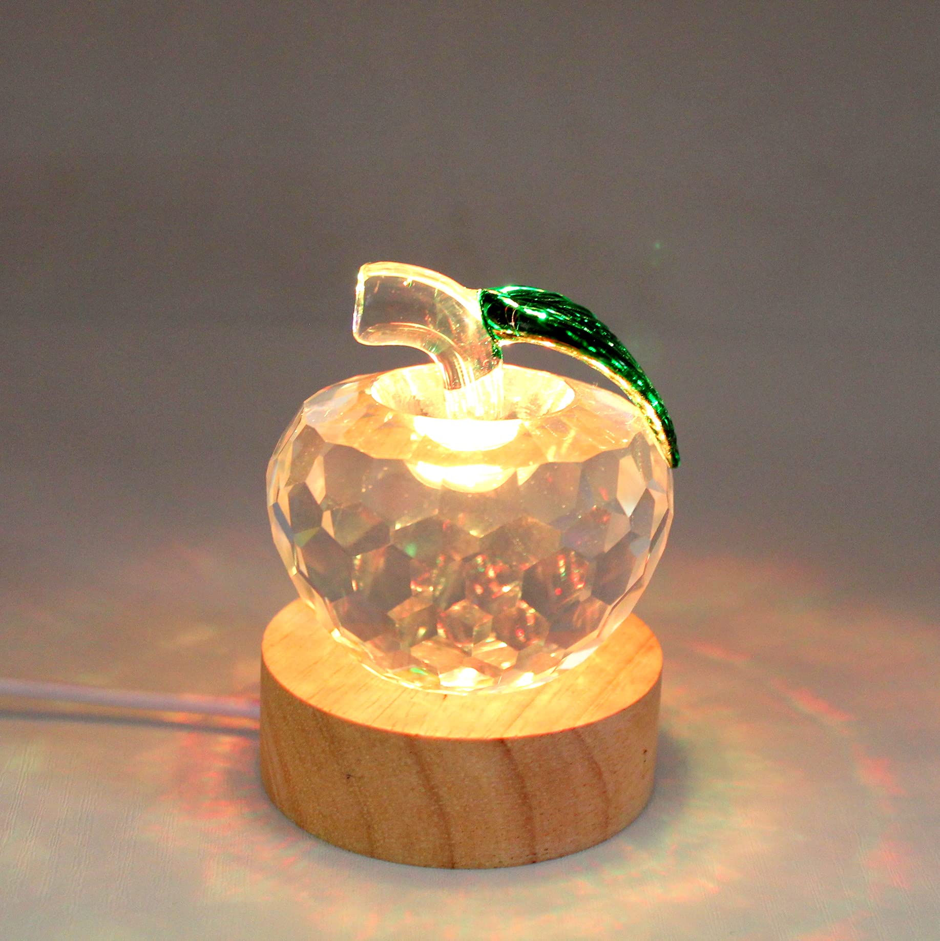 Amazon.co.jp: LZYUANHEN LED夜灯 クリスタル ガラス 林檎