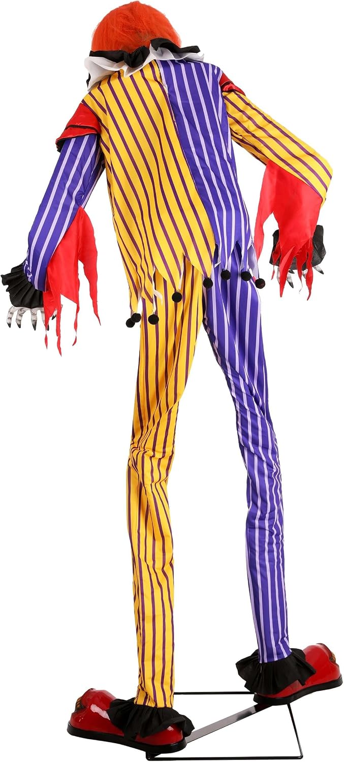 Fun Costumes 7Ft Animated Funzo The Clown Animatronic, Tall Animatronic Halloween Decoration Standard