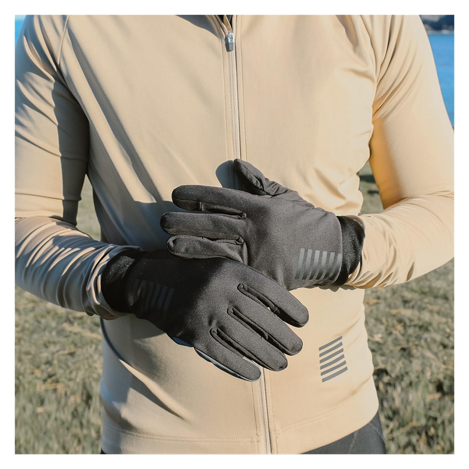 Fahrradhandschuhe, wasserdichte Winter-Vollfingerhandschuhe for Skifahren im Freien