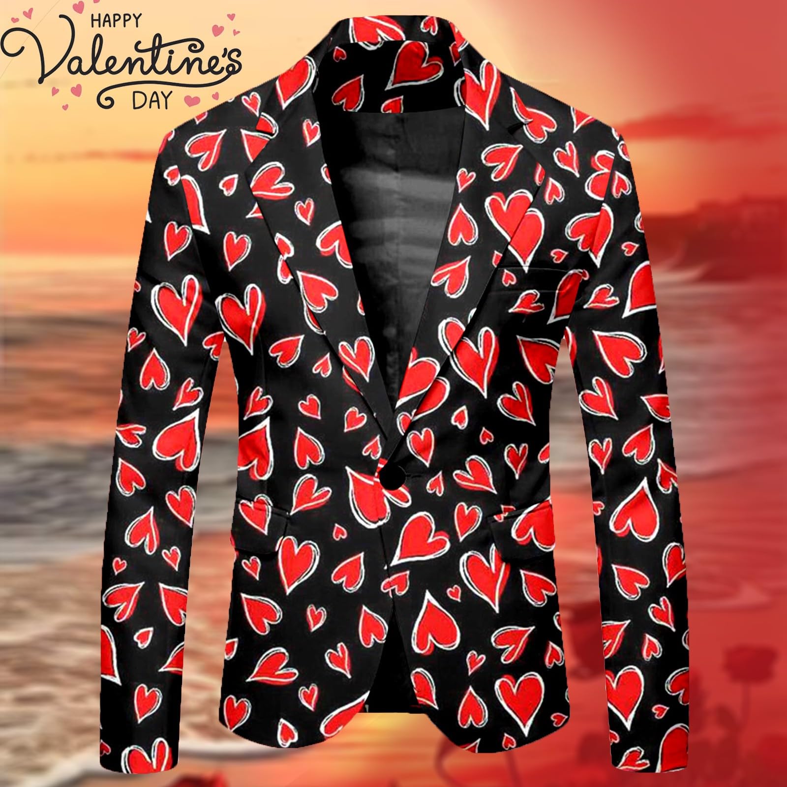 Blazer Uomo Slim Fit, Giacca da Uomo Elegante con Bottoni Stampati per Eventi e Feste in Stile Cappotto