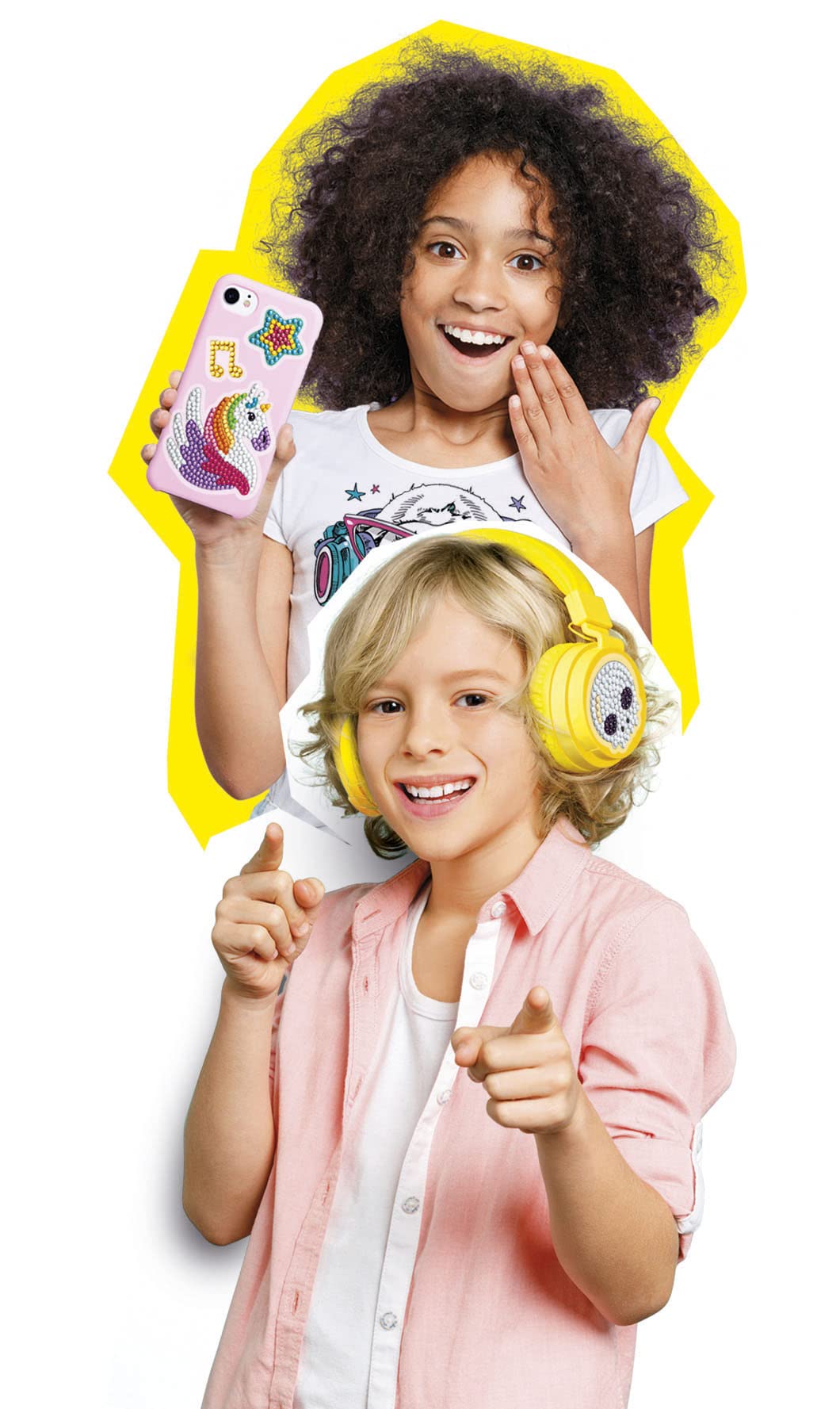 Clementoni Idea - Creazioni Brillanti, Kit Diamond Painting per Bambini 7+ Anni, Laboratorio di Gemme e Arte con Accessori per Opere Scintillanti, Gioco Creativo Made in Italy, Lingua Italiana, 18678