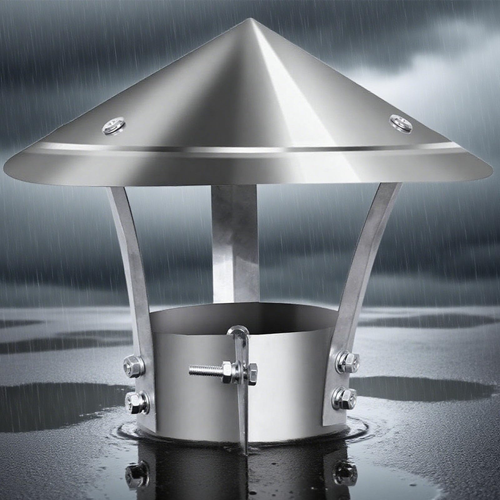 MYXJGNAIY Stove Pipe Chimney Cap for Outside, Fireplace Exhaust Chimney Cover, 304 Stainless Steel Roof Rain Cowl, Flue Lid Chimney Cap for Vent, Roof Snowproof Cover with Metal Screws(4.7in)