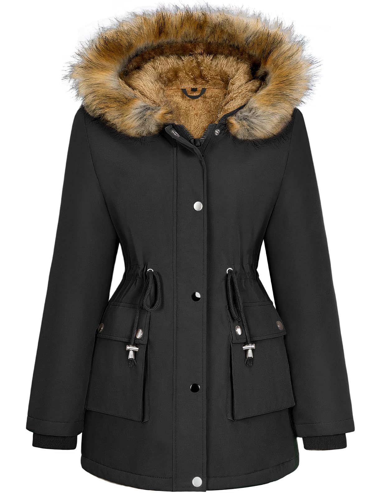 Lonya Cappotto Donna Invernale Parka Elegante Giubbotto Idrorepellente Trench Cappotti Lungo Giacca con Cappuccio