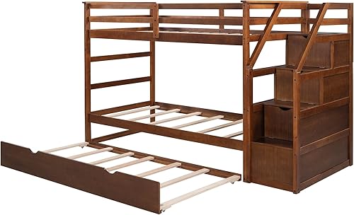 Miniatura 5 de Literas de tamaño individual sobre individual con nido litera de madera individual sobre individual con escaleras literas individuales con
