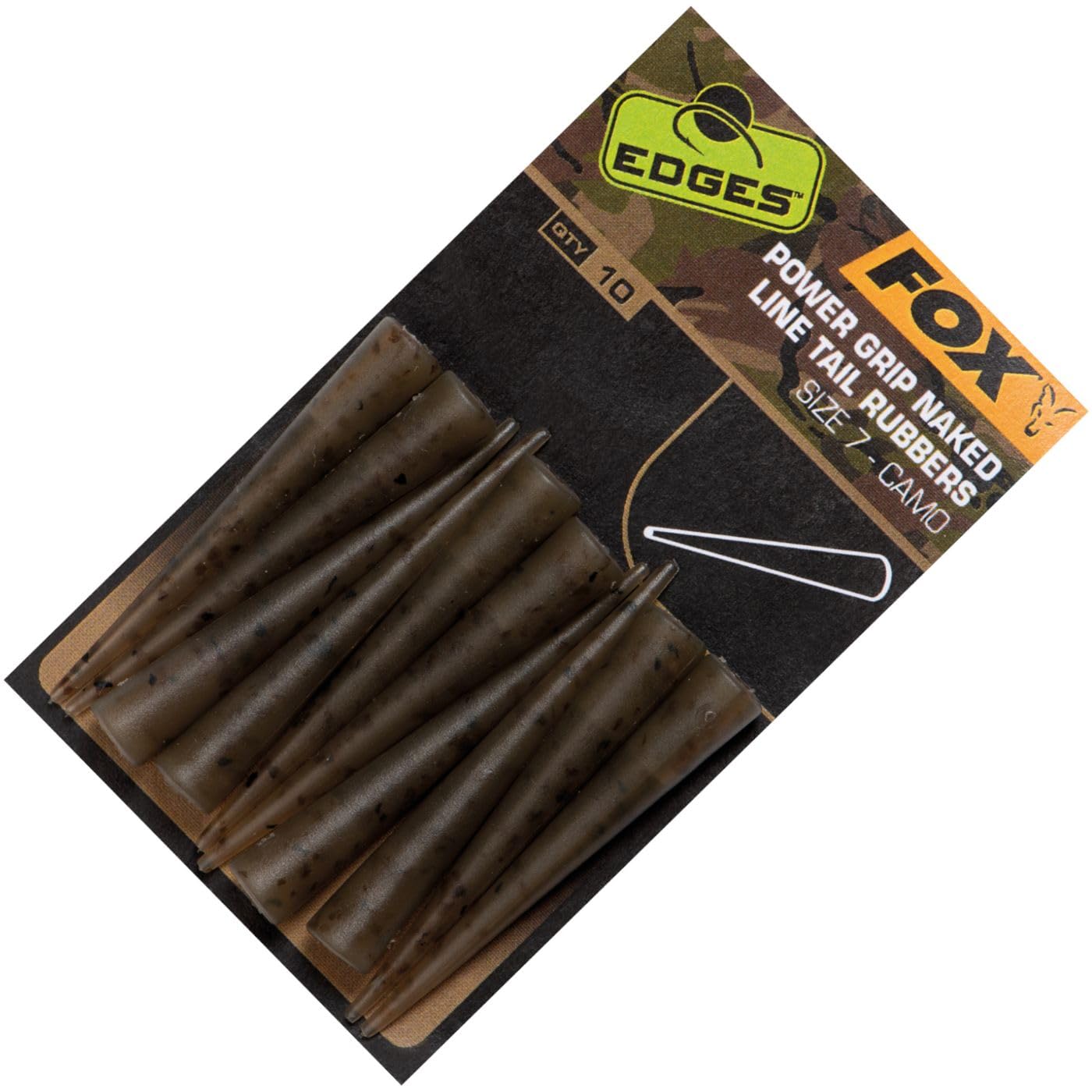 Fox Edges Camo Power Grip Naked Line Tail Rubbers Size 7 CAC778