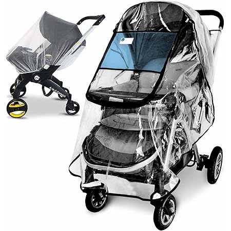 Stroller Rain Cover and Baby Stroller Mosquito Net(2-Piece Set),Universal Stroller Accessory,Waterproof, Windproof Protection,Protect from Dust Snow,Baby Travel Weather Shield