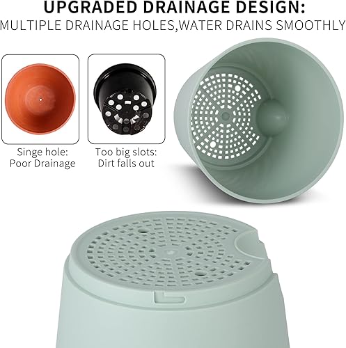 Miniatura 32 de GARDIFE 10/9/8 inch Plant pots, planters for Indoor Plants, self Watering Plant Pot, Flower pots, Black