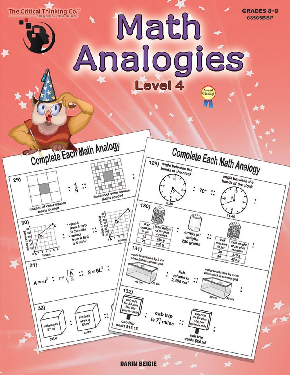 Math Analogies Level 4 - Analogical and Mathematical Reasoning Puzzles Using Standards-Based Analogies (Grades 8-9)