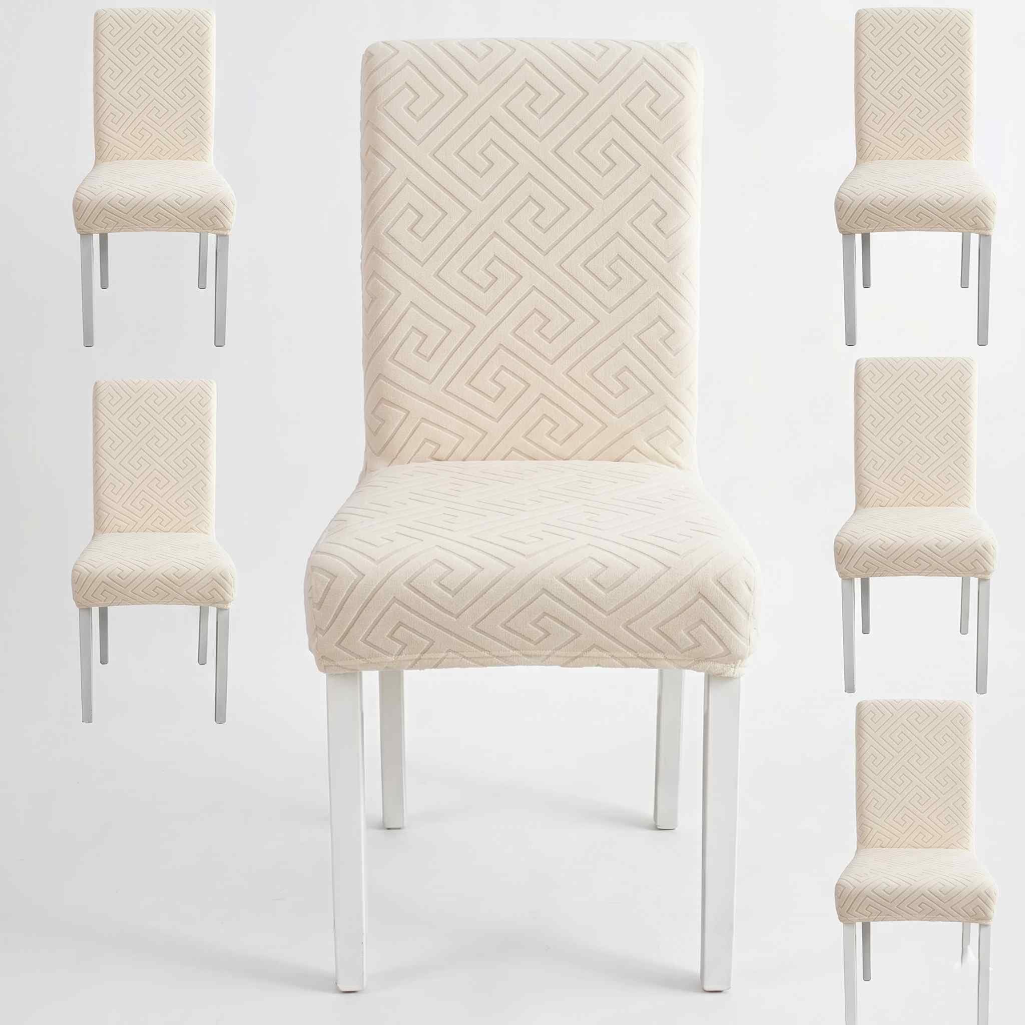 Styleys Elastic Chair Covers - 6 Pack Taupe -20