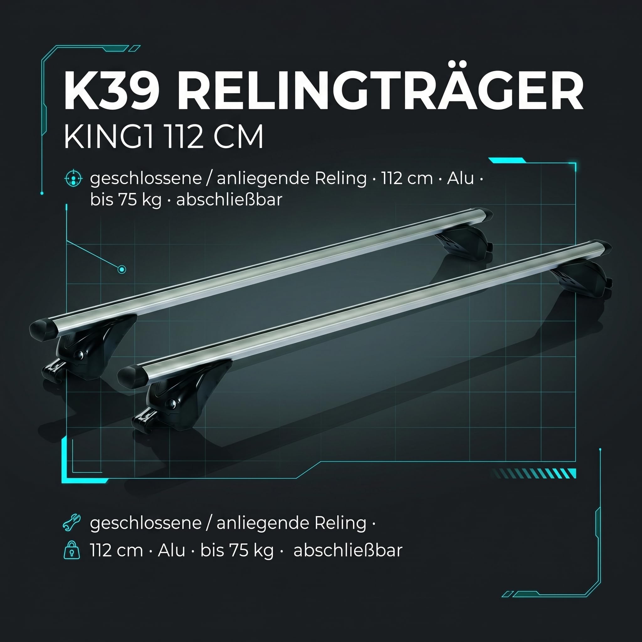 Dachträger/Relingträger VDP KING1 kompatibel mit Opel/Vauxhall Astra (H) Sport Tourer (5 Türer) 4-11