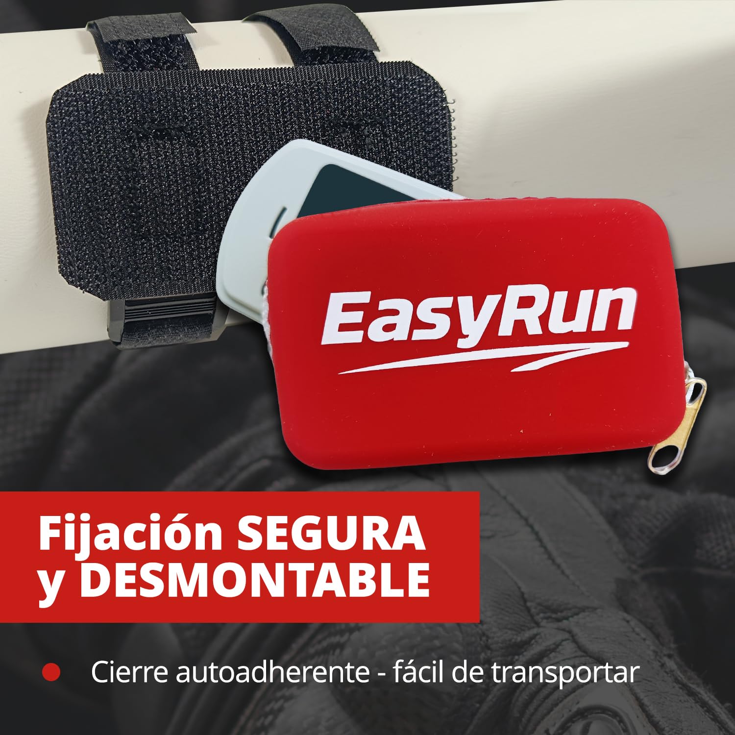 Soporte Moto de Silicona Compatible con Via-T, Bip&Drive, Pagatelia y Fulli – Funda Telepeaje Moto Splash Resistant con Correas Ajustables – Porta Peaje Moto (Rojo)