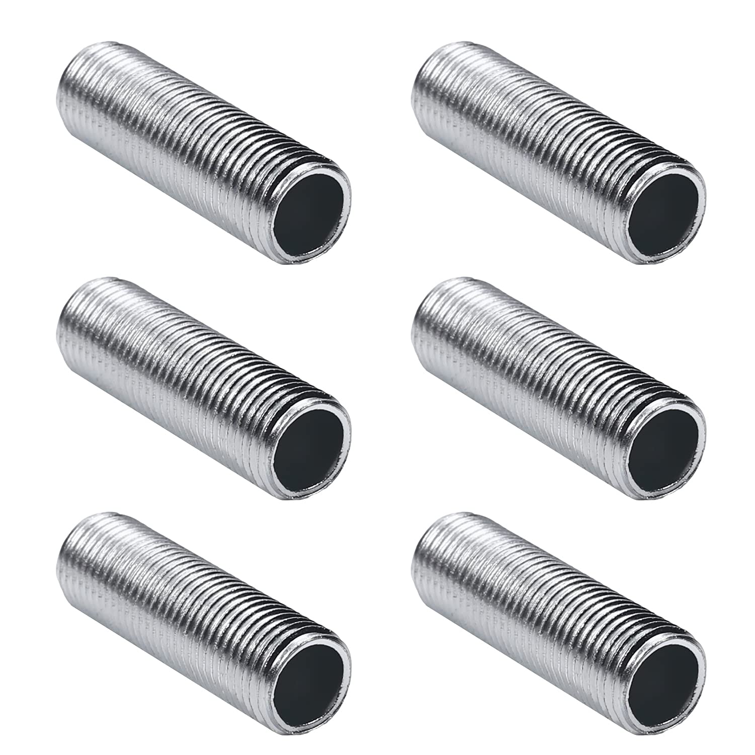 Othmro 10Pcs Zinc Plated Lamp Pipe Nipple, M10 Thread 1-3/16