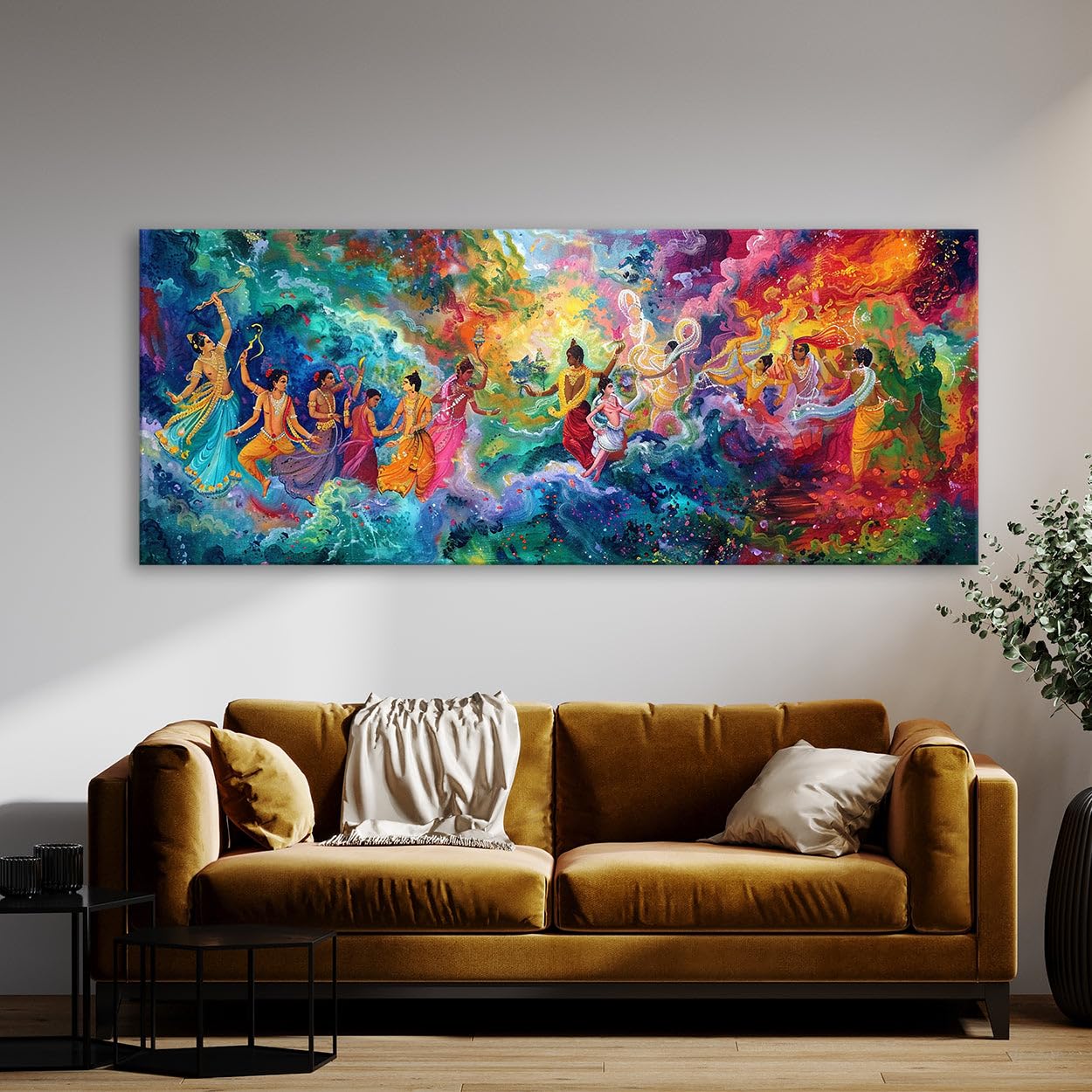 Sense Canvas Arjuna Divine Convergence 16 Leinwand-Kunst, Heimdekoration, Wandkunstdruck, Poster, Gemälde, klein, 20 x 8 / 3,8 cm