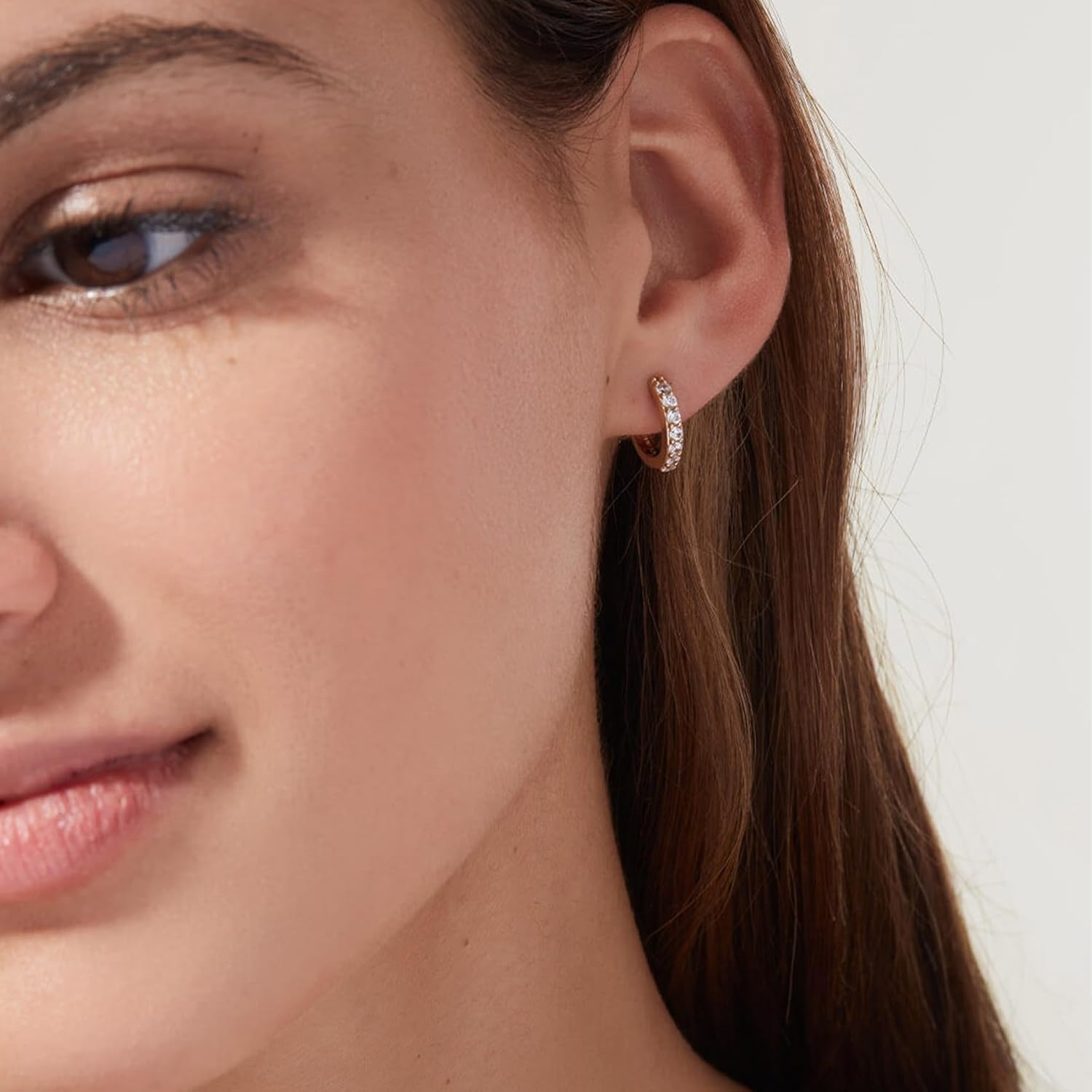 BMMYE Gold Huggie Hoop Earrings for Women Hypoallergenic 14K Gold Plated Mini Hoops Earrings Set for Multiple Piercing Lightweight Small Hoop Earrings Stack Jewelry for Gifts - Image 8